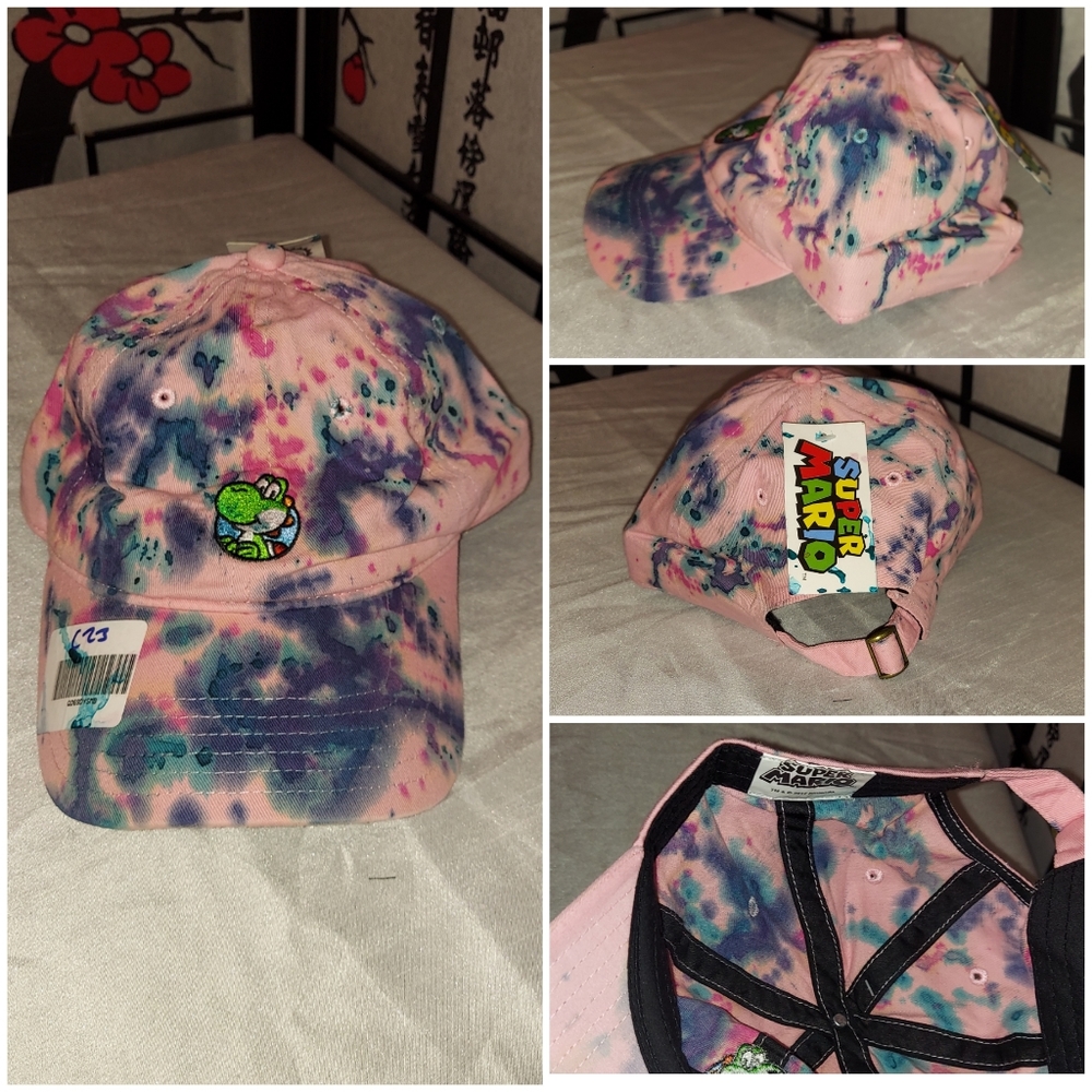 Super mario Yoshi tie dye strapback hat - Picture 1 of 1